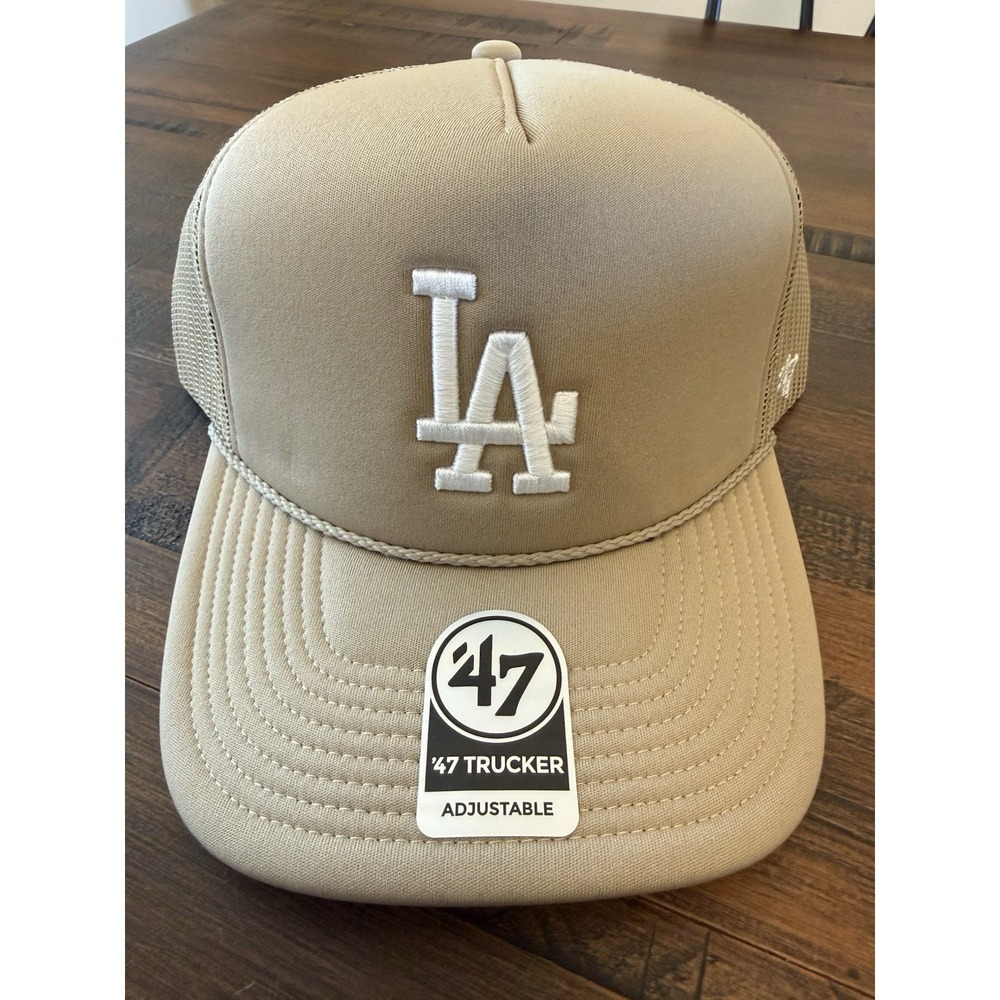 '47 Brand Trucker Los Angeles LA Dodgers Snapback Khaki Tan MLB Hat Cap NWT